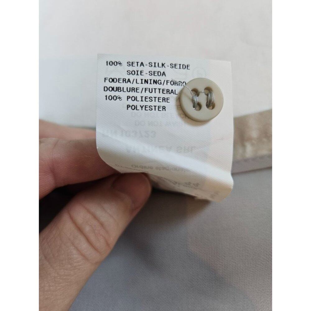 Armani Silver metallic pencil skirt with petal trim, size‎ 8 - Picture 6 of 7